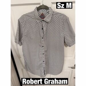 Robert Graham Men's Black and White Geometric Patterned Shirt New no tags